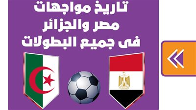 تاريخ مواجهات مصر والجزائر فى جميع البطولات | انفوجراف