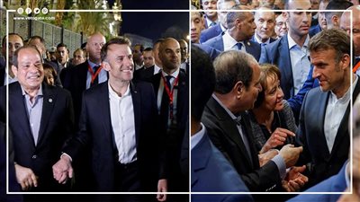 بهتاف نسر الجمالية والأعلام المصرية، فيديو خاص لاستقبال السيسي وماكرون في خان الخليلي