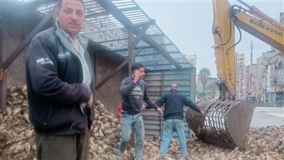 انقلاب جرار بنجر على كوبري بطريق دكرنس في الدقهلية (صور)