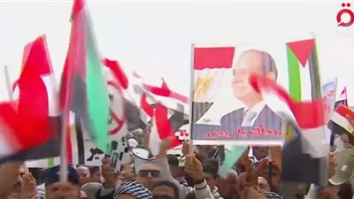 كلنا معاك ياريس، المصريون يرفعون لافتات رفض تهجير الفلسطينيين خلال زيارة ماكرون للعريش 