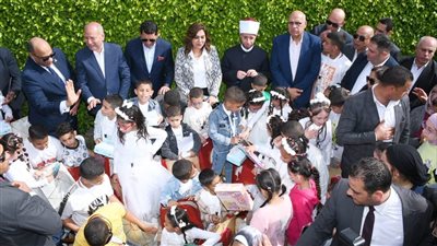 وزراء الأوقاف والعمل والرياضة ومحافظ القاهرة يشهدون احتفالا بيوم اليتيم في حديقة الأزهر 