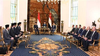 مباحثات مصرية إندونيسية بالقاهرة، السيسي وسوبيانتو يبحثان تعزيز العلاقات ويوقعان إعلان ترفيع العلاقات بين البلدين إلى مستوى الشراكة الإستراتيجية، ويؤكدان ضرورة بدء عملية إعادة إعمار غزة دون تهجير