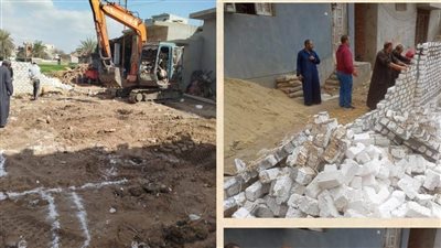 إزالة 5 حالات بناء مخالف بفاقوس محافظة الشرقية 