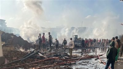 الخشب بقى فحم، صور ترصد أثار حريق مغالق الأخشاب بالشرابية 