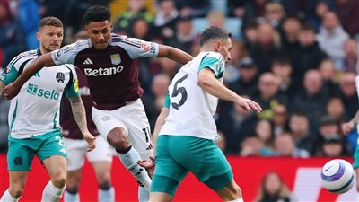 الدوري الإنجليزي، أستون فيلا يتعادل مع نيوكاسل 1-1 في الشوط الأول 