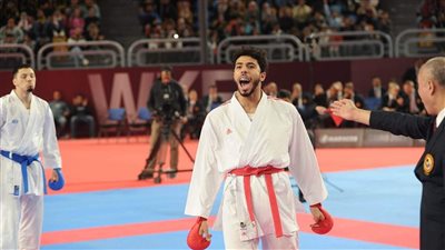 عبدالله هشام يتوج بذهبية الدورى العالمى للكاراتيه