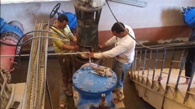 مياه القناة: الانتهاء من صيانة طلمبات محطة التوطين وغسيل خزان وادي الملاك (صور) 