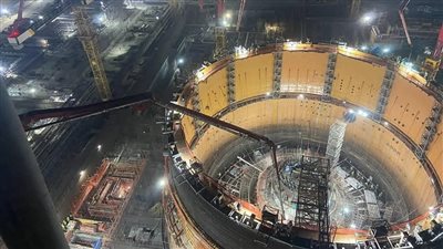 اكتمال الصبة الخرسانية للمرحلة الأولى لوعاء الاحتواء الداخلي بمحطة الضبعة النووية