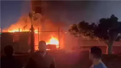 حريق هائل بمصنع غزل ونسيج في شبرا الخيمة