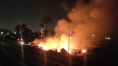 حريق هائل بقرية الواصفية بمدينة أبو صوير في الإسماعيلية (صور) 