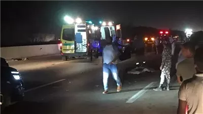 تسيير الحركة المرورية أعلى دائري أكتوبر بعد انقلاب سيارة