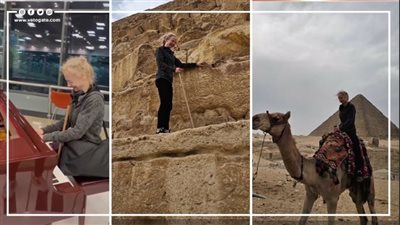 زائرة ألمانية كفيفة تحقق حلمها بلمس الأهرامات وتعزف سيمفونية بمطار سفنكس الدولي (فيديو) 