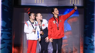 جودي عبد الله تحصد برونزية كأس العالم للجمباز الفني بالقاهرة