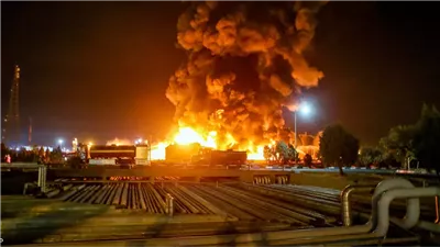 بعد ميناء رجائي، حريق ضخم جديد بمصنع النسيج القطني في طهران (فيديو)