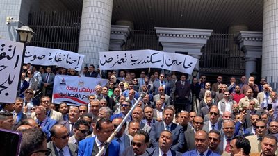 وقفة لمحامي الإسكندرية احتجاجا على زيادة الرسوم القضائية 