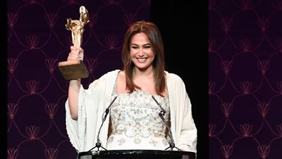  هند صبري توجه كلمات خاصة للنساء بعد تكريمها من مهرجان بيروت لسينما المرأة