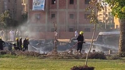 إخماد حريق خط غاز بمدينة 6 أكتوبر والخسائر الأولية إصابة 8 أشخاص وتفحم 9 سيارات