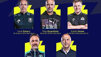 جوارديولا ينافس سلوت على جائزة مدرب الشهر في الدوري الإنجليزي