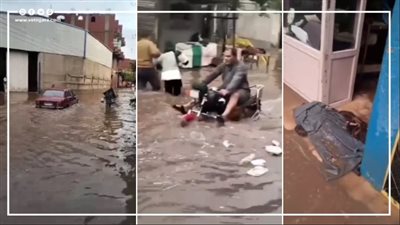 مياه الأمطار تغمر المنازل والمحال التجارية بسرس الليان في المنوفية (فيديو)