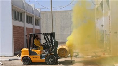 مياه الفيوم تنفذ تجربة لمحاكاة تسرب غاز الكلور بإحدى المحطات