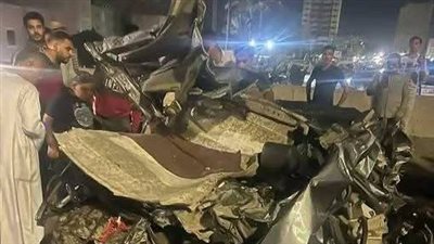 إصابة 5 أشخاص في حادث دهس مقطورة لعدد من السيارات على دائري السلام (فيديو وصور)