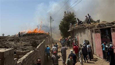 حريق هائل يلتهم مزرعة ويمتد لشون الكتان في الغربية (فيديو وصور)