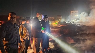 بعد 12 ساعة، السيطرة على حريق شونة الكتان بشبراملس في الغربية، و20 صورة ترصد ما حدث