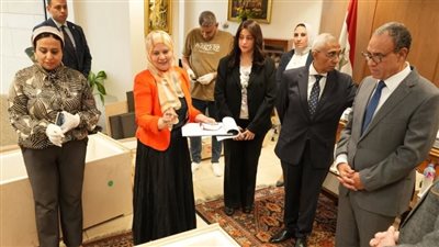 وزير الخارجية يشارك في إجراءات تسلم قطع أثرية مهربة (صور)