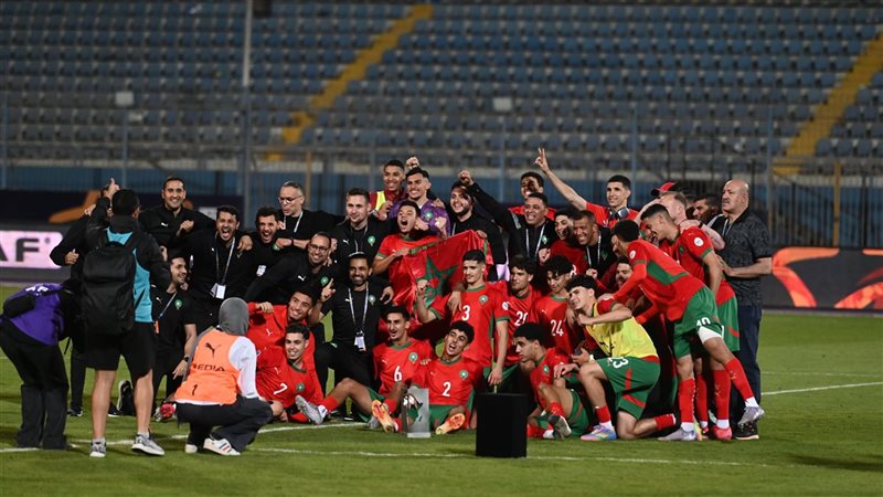 احتفالات لاعبي المغرب