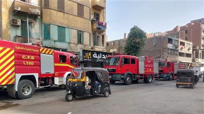 إخماد حريق نشب في محل كاوتش بروض الفرج