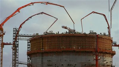 اكتمال الصبة الخرسانية للمستوى 2 بمبنى وعاء الاحتواء الداخلي للمفاعل النووي