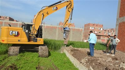 إزالة تعديات على الأراضي الزراعية بمساحة 875 مترًا في قرية أبو صير بالجيزة