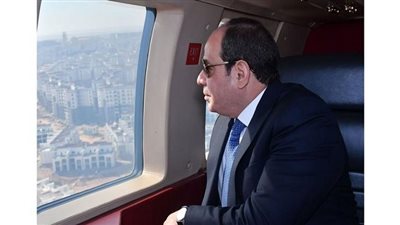 السيسي يتفقد المشروع الجديد لمدينة مستقبل مصر جوًا 
