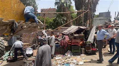 حملة لإزالة إشغالات وتعديات الباعة الجائلين بشوارع أسيوط (صور)