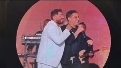 تامر حسني يغني مع رضا البحراوي أغنية 