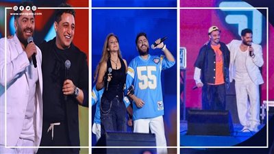 نيللي كريم وكزبرة والبحراوي، كيف خرج تامر حسني عن المألوف في حفله بالقاهرة الجديدة (فيديو)