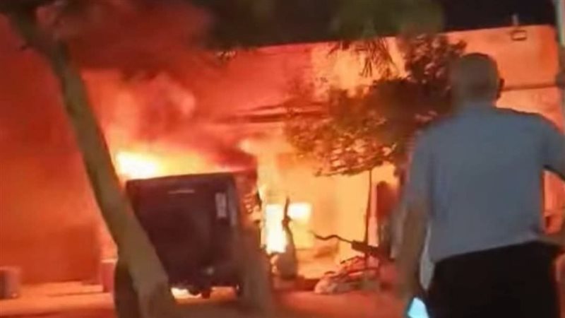 حريق في ورشة تقطيع