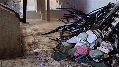 حريق بغرفة أوراق بمستشفى دار السلام في سوهاج (صور) 