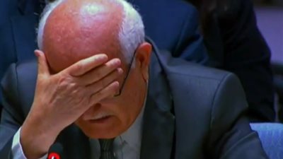 بكاء سفير فلسطين في الأمم المتحدة يثير الحزن، والنشطاء: لا تلوموه الموقف صعب (فيديو)