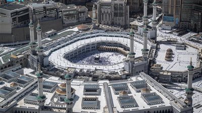مشاهد جوية توثق توافد الحجاج على المسجد الحرام (صور)