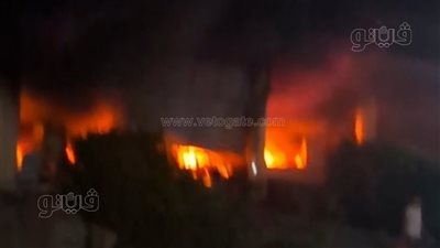 اللقطات الأولى لحريق معرض أجهزة كهربائية في الغربية (فيديو)