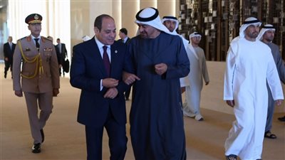 قمة مصرية إماراتية في أبو ظبي.. السيسي وبن زايد يؤكدان أهمية الوقف الفوري لإطلاق النار بغزة وتبادل الأسرى.. ضرورة إدخال المساعدات الإنسانية ودون عراقيل.. ومواصلة الجهود لتحقيق حل الدولتين
