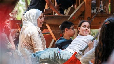 الجندي المجهول، أمهات يشاركن أطفالهن احتفالات عيد الأضحى بجنينة الأسماك (صور)