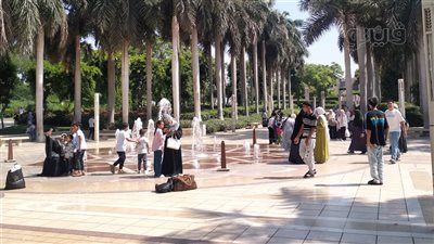 هدوء في حديقة الأزهر صباح رابع أيام العيد (فيديو وصور)