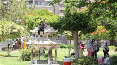 بالصور التذكارية والكرة، الأطفال يحتفلون برابع أيام عيد الأضحي في الحديقة الدولية