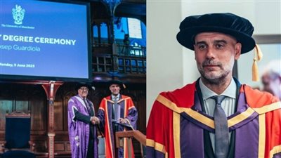 جوارديولا يتسلم الدكتوراه الفخرية ويلقي خطابا مؤثرا عن غزة بجامعة مانشستر (فيديو)