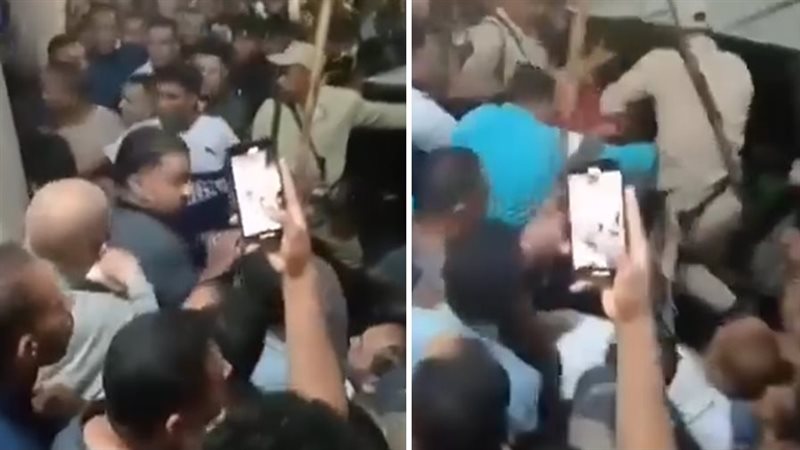 لحظة القبض على المتهم،