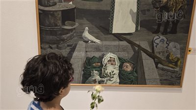 لوحات تحاكي ألم الاحتلال، فنانون يتضامنون مع غزة بالمعرض الـ45 للفنون التشكيلية