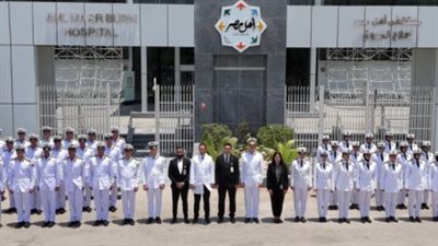 طلبة أكاديمية الشرطة يزورون مستشفى أهل مصر لدعم مصابي الحروق
