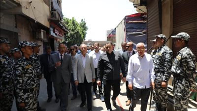 محافظ القاهرة ومدير الأمن يتفقدان العقارين المنهارين بحدائق القبة (صور) 